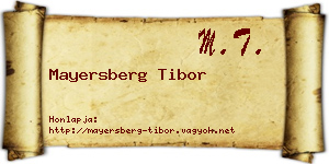 Mayersberg Tibor névjegykártya